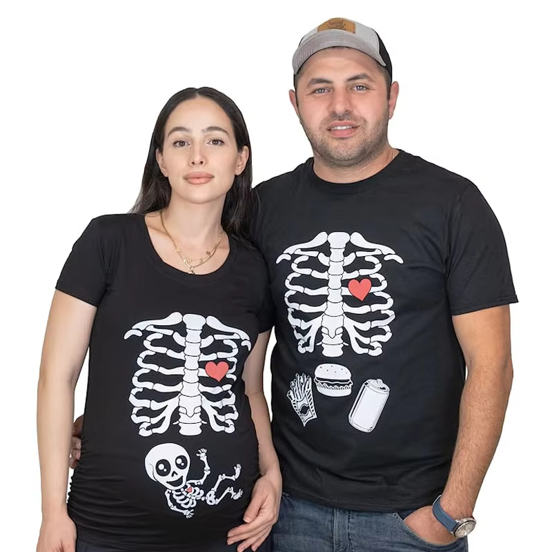 Food Baby X Ray - ハロウィン スケルトン Tシャツ カップル X線 赤ちゃん
