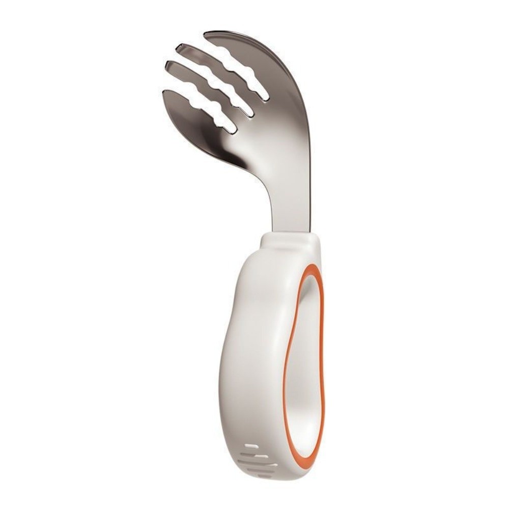 Self Feed Spoon - シリコンベビーフォークとスプーンセット自己給餌用収納ボックス付きベビーカトラリー316ステンレス鋼安全子供用食器
