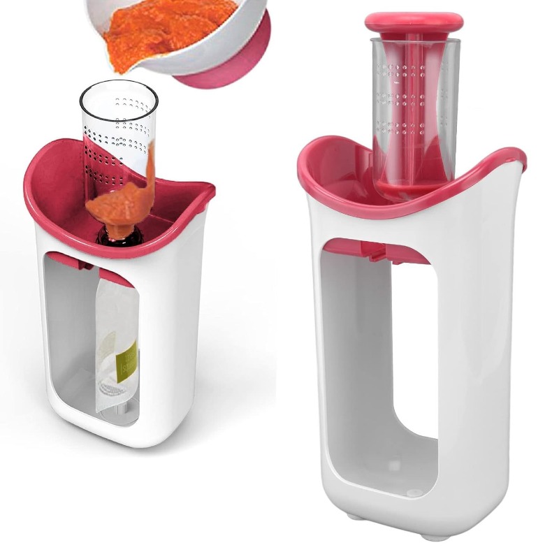 Baby Food Options - ベビーフードスクイーズステーション、10個の保存袋付き、新生児用フルーツコンテナ収納ベビーフードミル用フードスクイーザーディスペンサー