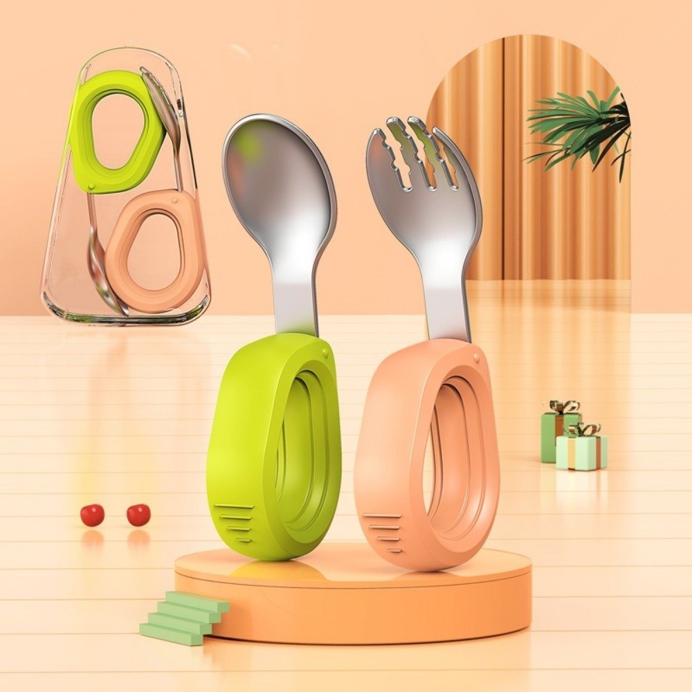 Self Feed Spoon - シリコンハンドルベビーシリコンスプーンセット窒息防止デザインBPAフリー子供用食器セット自己給餌滑り止め