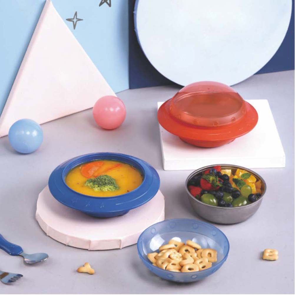 Baby Food Bowl - 1 個ステンレス鋼断熱ボウル二重壁保温ライスボウルベビーフードサービング家庭用キッチン多目的ギフトブルー