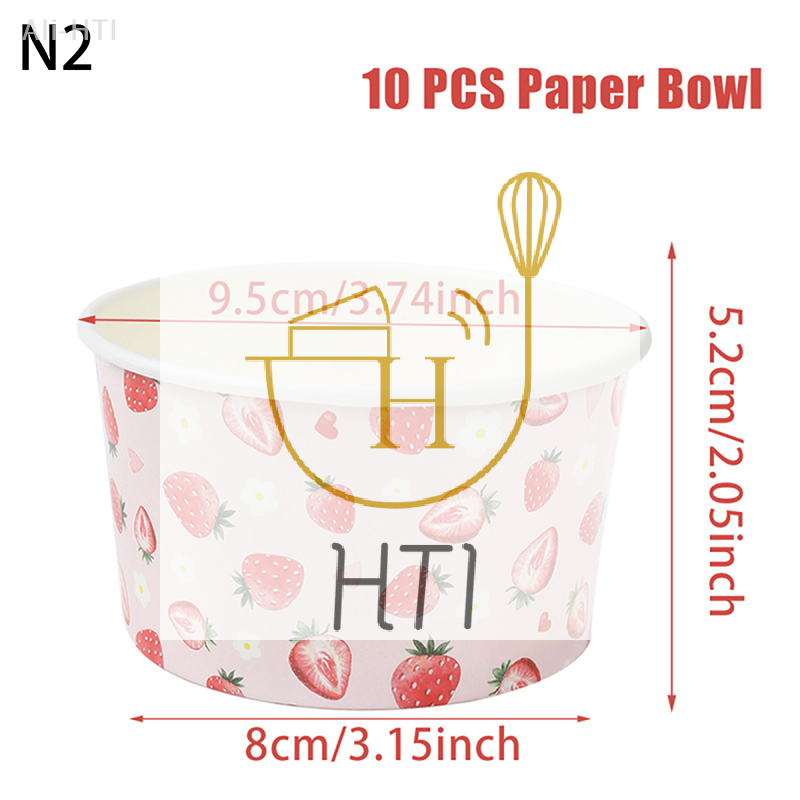 Baby Food With Avocado - 10 個子供用食品デザートカップベビーシャワーパーティー用品 8 オンスイチゴアボカドプリントアイスクリーム紙ボウル誕生日パーティーの装飾