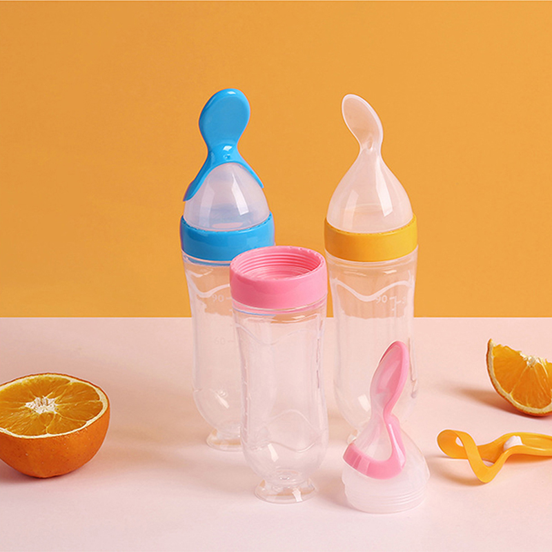 Baby Food Utensil - 絞る哺乳瓶シリコーン新生児トレーニング米シリアル食品スプーンサプリメントフィーダー安全な便利な食器子供のための