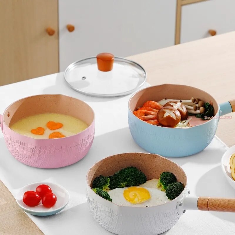 Baby Food With Iron - スノーパン小さなミルクポット麺ノンスティック家庭用ベビー沸騰ホットフードスープ調理器具セット