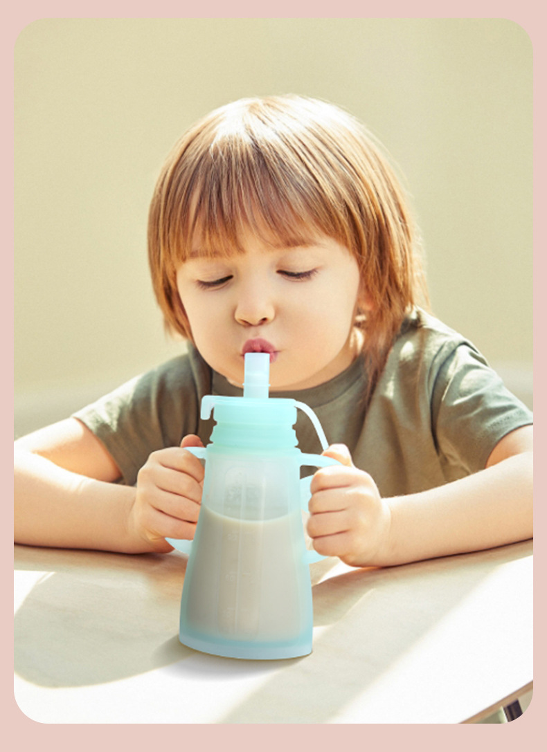 Baby Food Options - 新しい再利用可能なシリコン製母乳保存バッグ、漏れ防止、吸引可能、ジュース用、BPAフリー、赤ちゃんの授乳用、食品保存ボトル