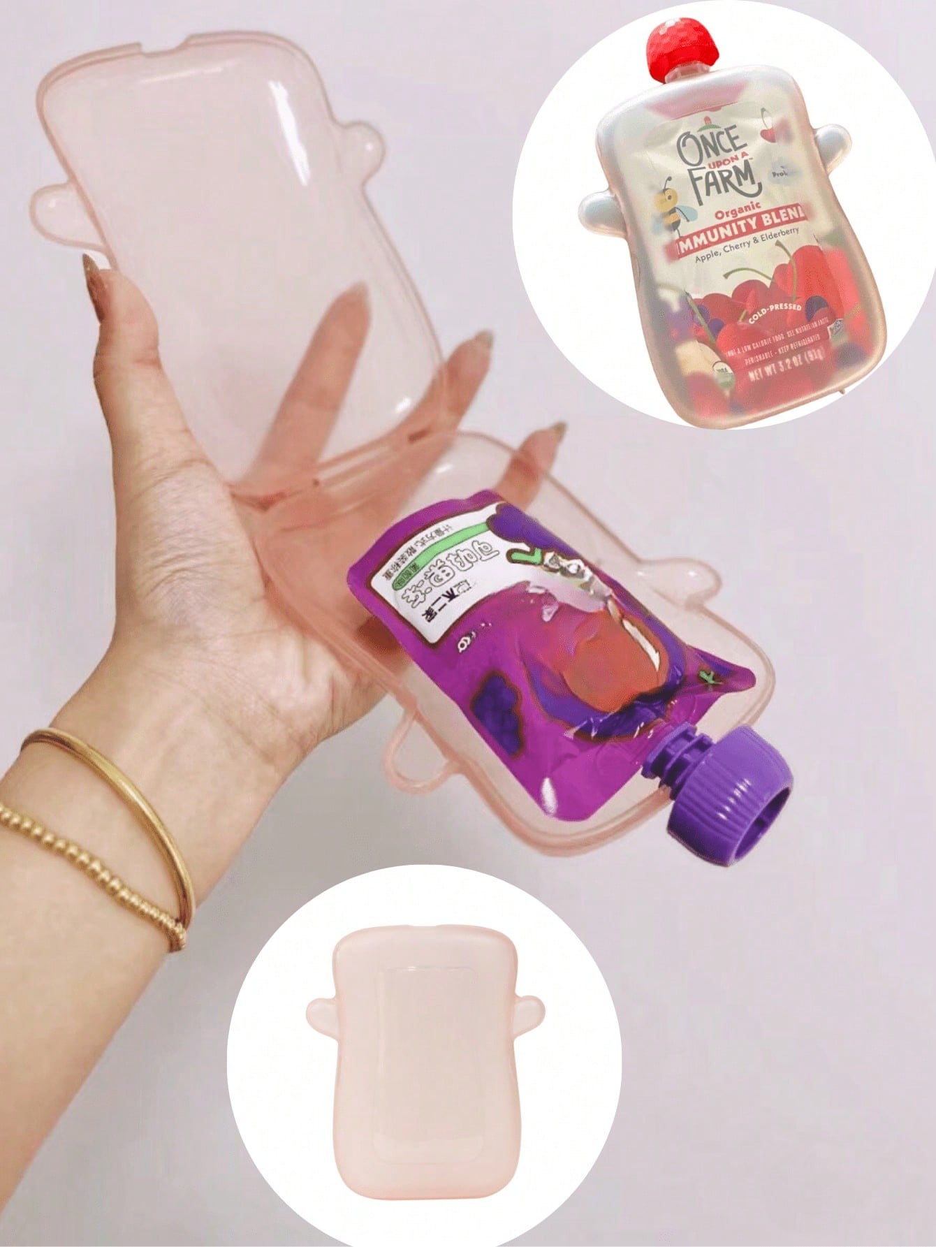 Baby Puree Pouch - 手を汚さずに離乳食をあげるためのツール、アンチスクイーズフルーツピューレボックスと吸着バッグ、フルーツピューレ保存ボックス