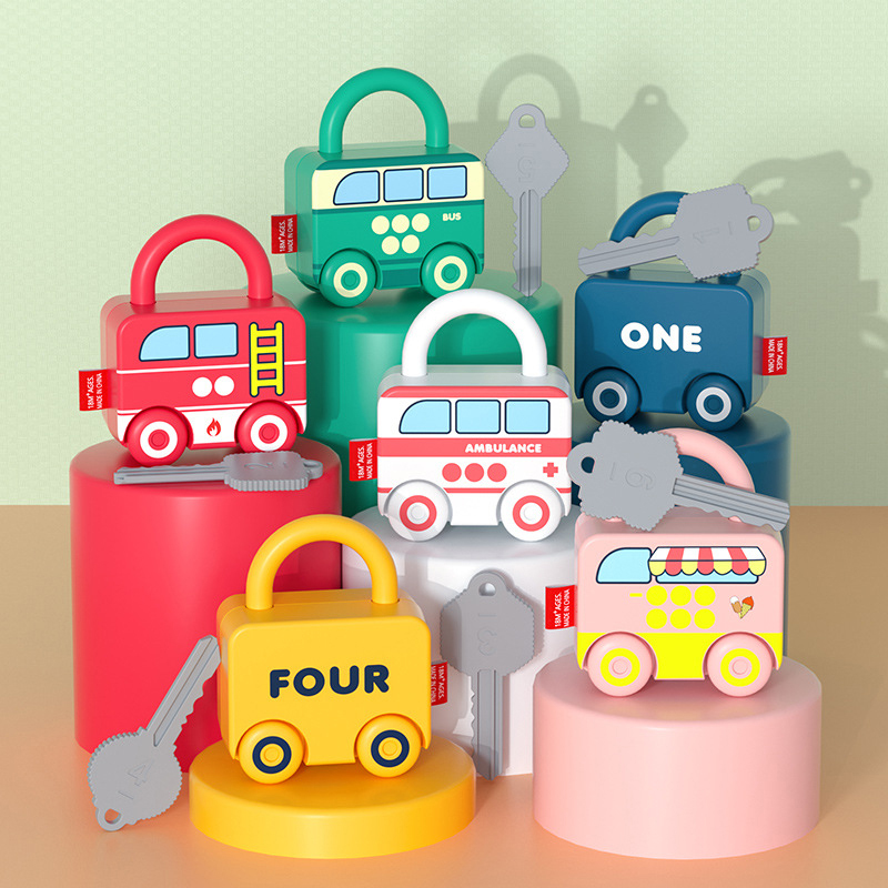 Baby Food Game - 赤ちゃん学習ロックとキー車ゲームモンテッソーリ教育玩具番号マッチングロックおもちゃ感覚おもちゃ子供のための 1 2 3 年