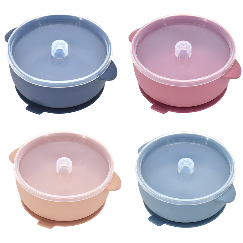 Baby Food Chart - 400ML シリコンベビーボウル 蓋付き - 子供用授乳食器セット キッズ防水吸引ボウル