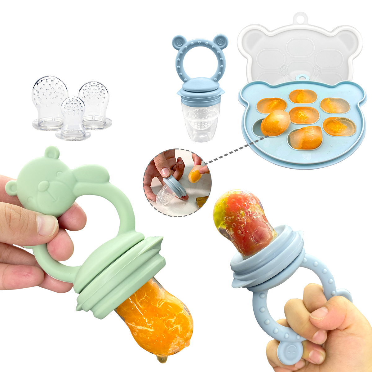 Baby Food Chart - ベビーコアラフルーツフィーダーセット栄養補助食品フィーダーBPAフリーシリコン看護授乳冷凍トレイ食器生鮮食品フィーダー