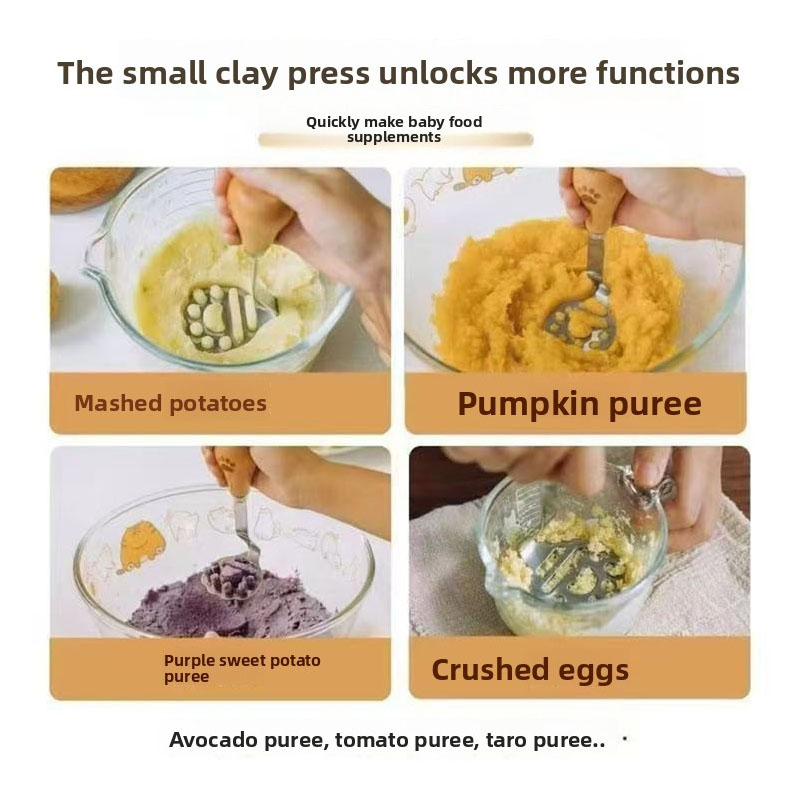 ステンレス製のクマの爪型ポテトマッシャー、アボカド、カボチャ - Baby Food With Avocado のレビューと価格