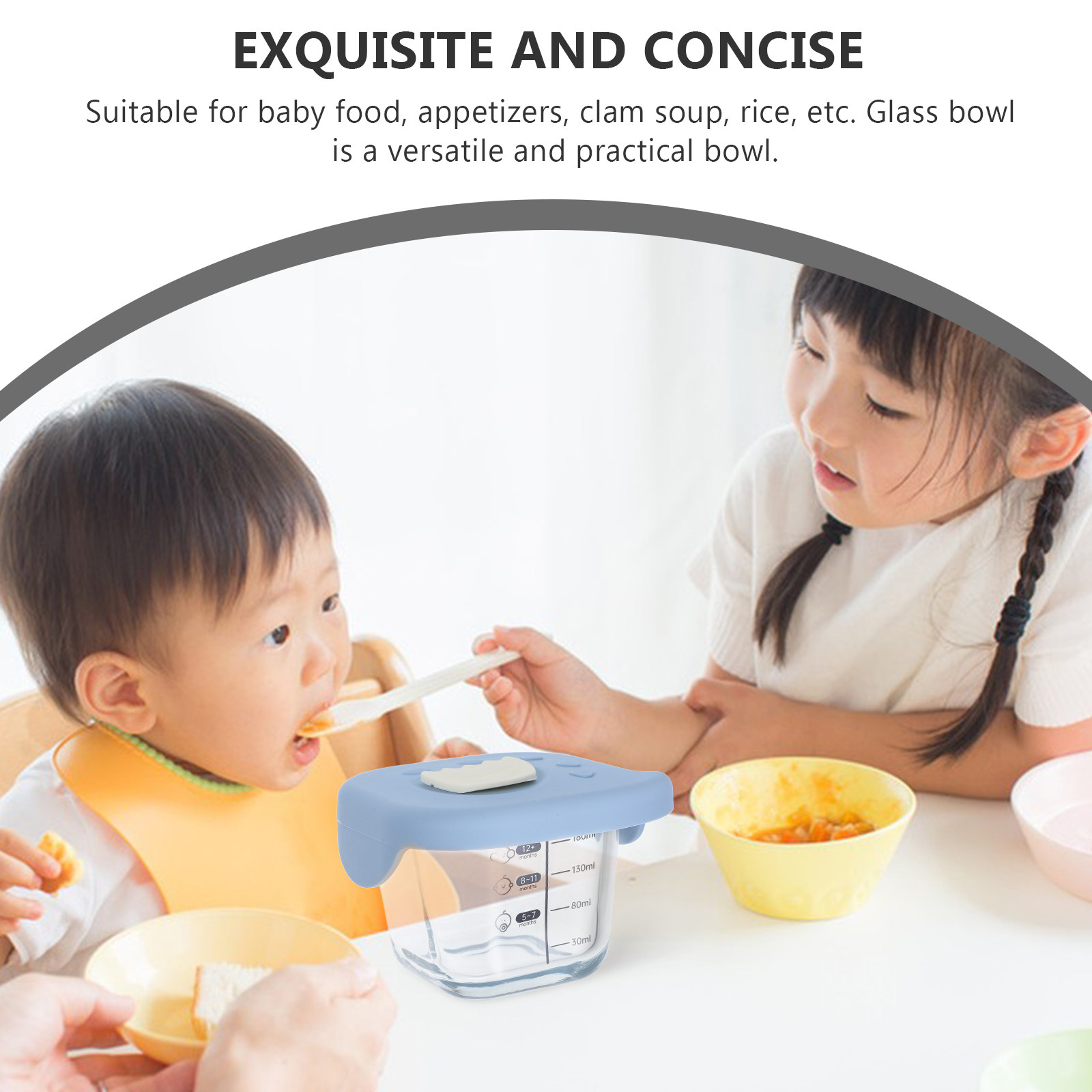 ガラス製ベビー用食器ボウル 透明 大容量 ベビー補助食ボウル - Baby Food Bowl のレビューと価格