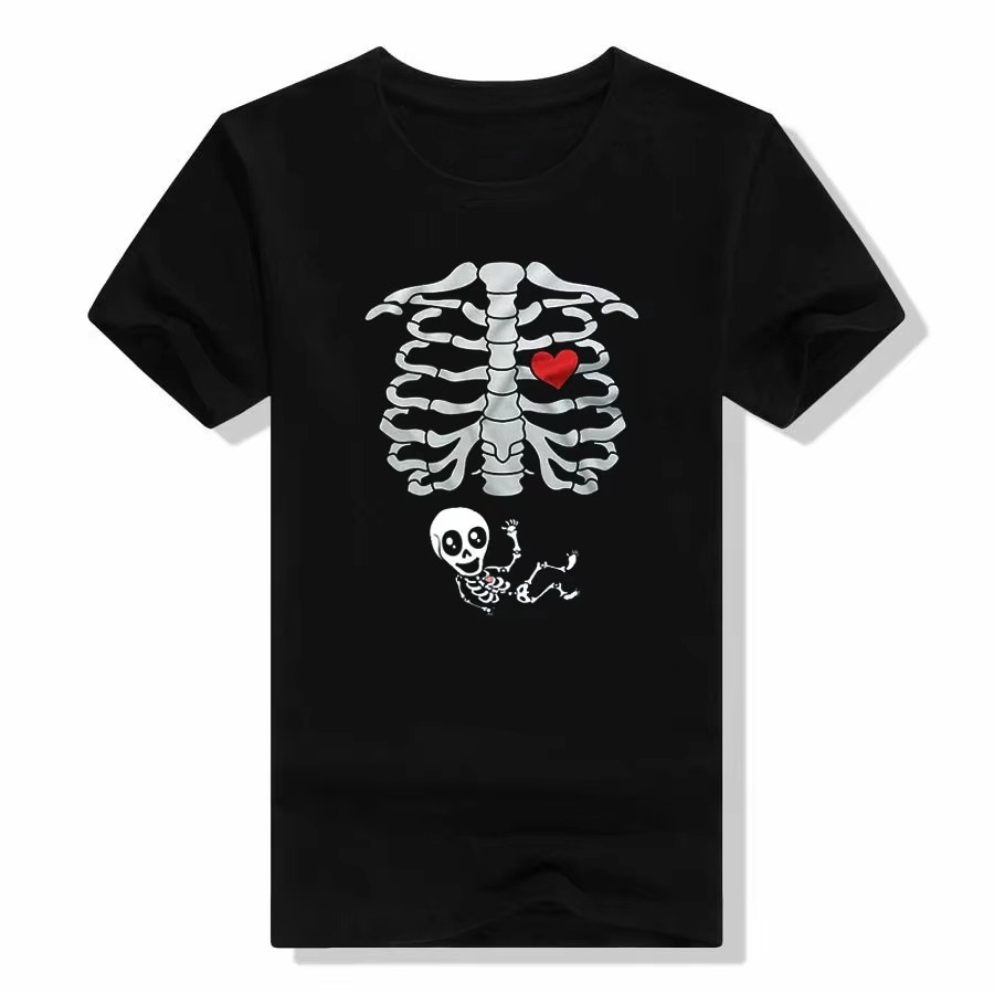 ハロウィン スケルトン Tシャツ カップル X線 赤ちゃん  - Food Baby X Ray のレビューと価格