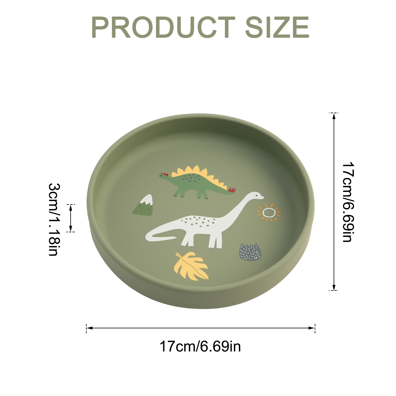 1 個ベビーシリコーン皿プレート新しい恐竜パターン食品トレイ - Baby Food Chart のレビューと価格