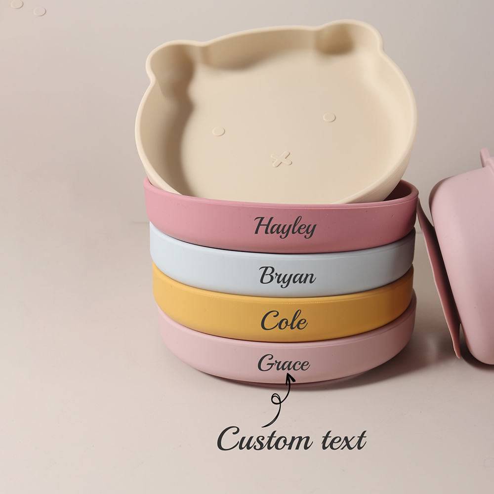 パーソナライズされたベビーベア型シリコン製お食事プレート　初 - Baby Food Chart のレビューと価格