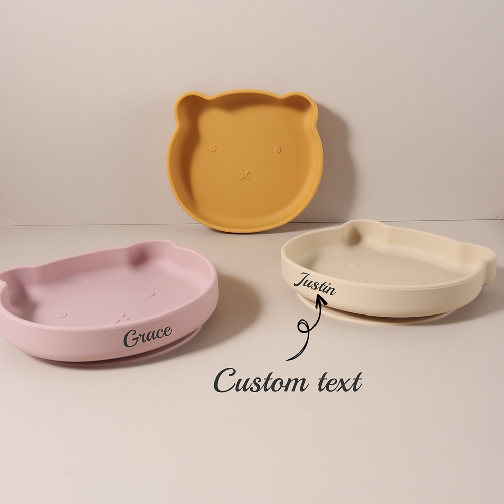 パーソナライズされたベビーベア型シリコン製お食事プレート　初 - Baby Food Chart のレビューと価格