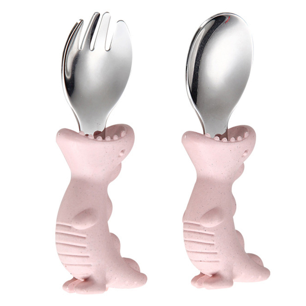 2個入りベビー用スプーンフォークセット、耐熱性、滑らかな丸み - Self Feed Spoon のレビューと価格