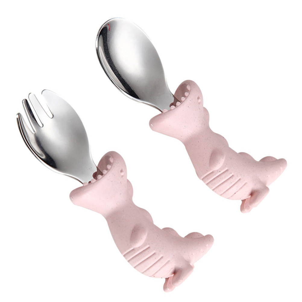 2個入りベビー用スプーンフォークセット、耐熱性、滑らかな丸み - Self Feed Spoon のレビューと価格