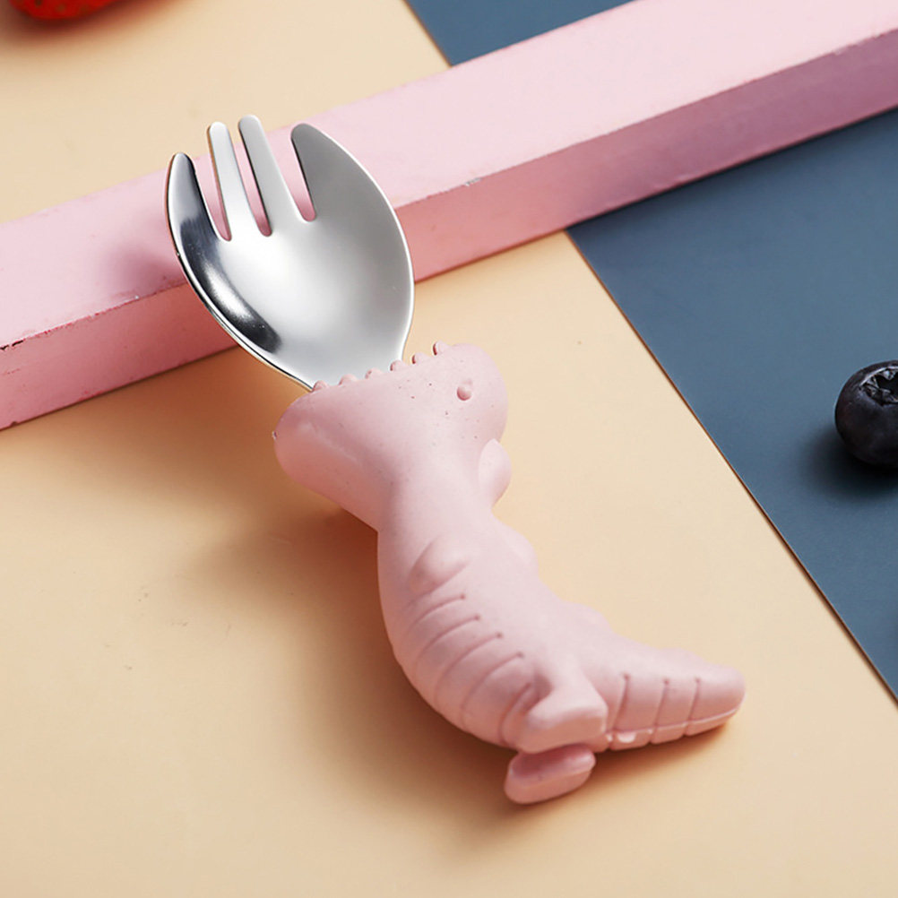 2個入りベビー用スプーンフォークセット、耐熱性、滑らかな丸み - Self Feed Spoon のレビューと価格
