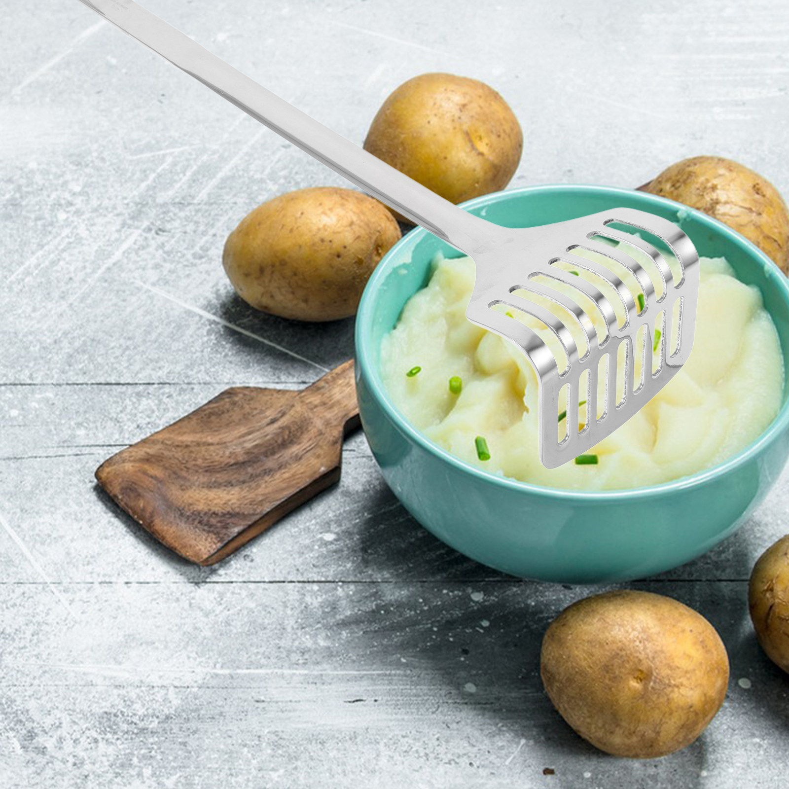 頑丈なステンレス製ポテトライサー、ロングハンドルの手動クラッ - Baby Food With Avocado のレビューと価格