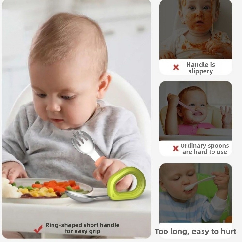 シリコンハンドル ベビーシリコンスプーンセット 窒息防止設計 - Self Feed Spoon のレビューと価格