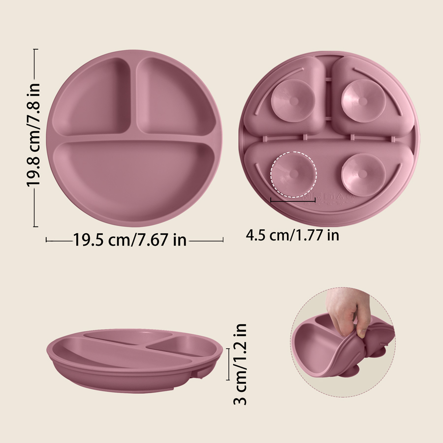 1 個ベビー吸盤シリコーンダイニングプレート BPA フリー - Baby Food Chart のレビューと価格
