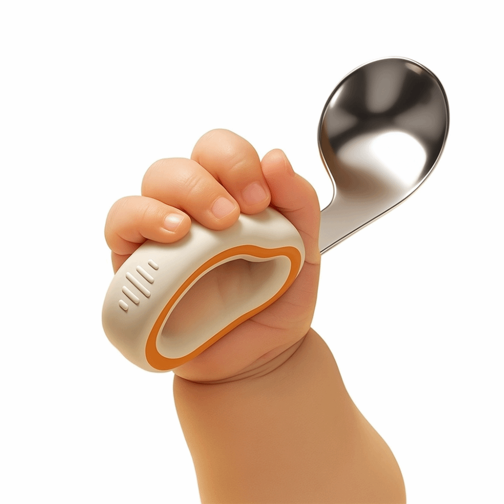 シリコンベビーフォークとスプーンセット、収納ボックス付き、自 - Self Feed Spoon のレビューと価格