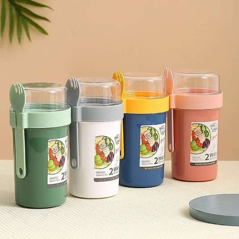 弁当箱 サラダ オートミール 朝食 ダブルカップ シリアル  - Baby Food Oatmeal のレビューと価格