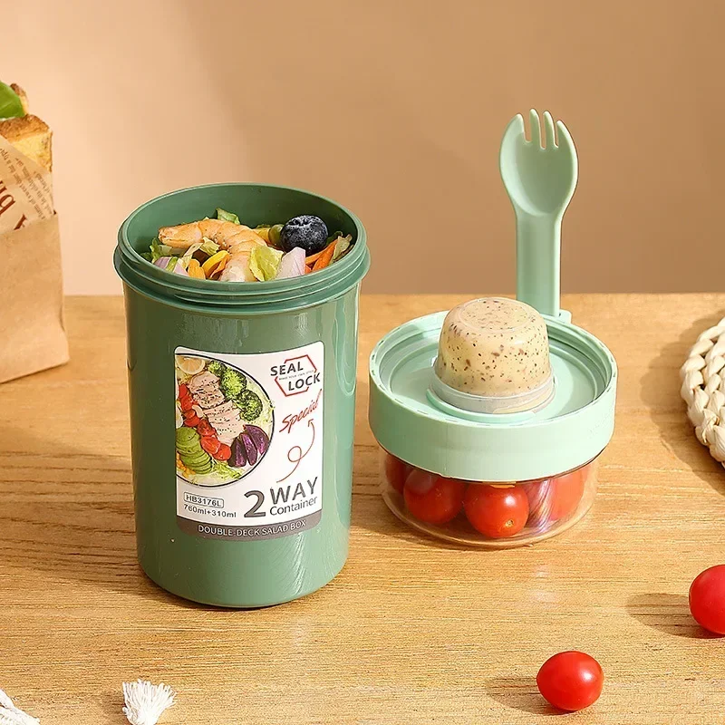 弁当箱 サラダ オートミール 朝食 ダブルカップ シリアル  - Baby Food Oatmeal のレビューと価格