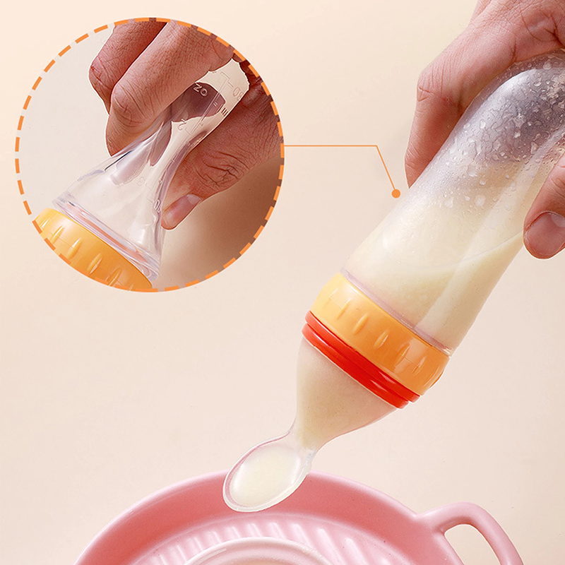 絞る哺乳瓶シリコーン新生児トレーニング米シリアル食品スプーン - Baby Food Utensil のレビューと価格