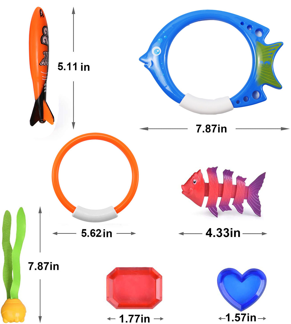 夏のダイビングおもちゃ魚雷タコダイビング魚リングスイミングプ - Baby Food Game のレビューと価格