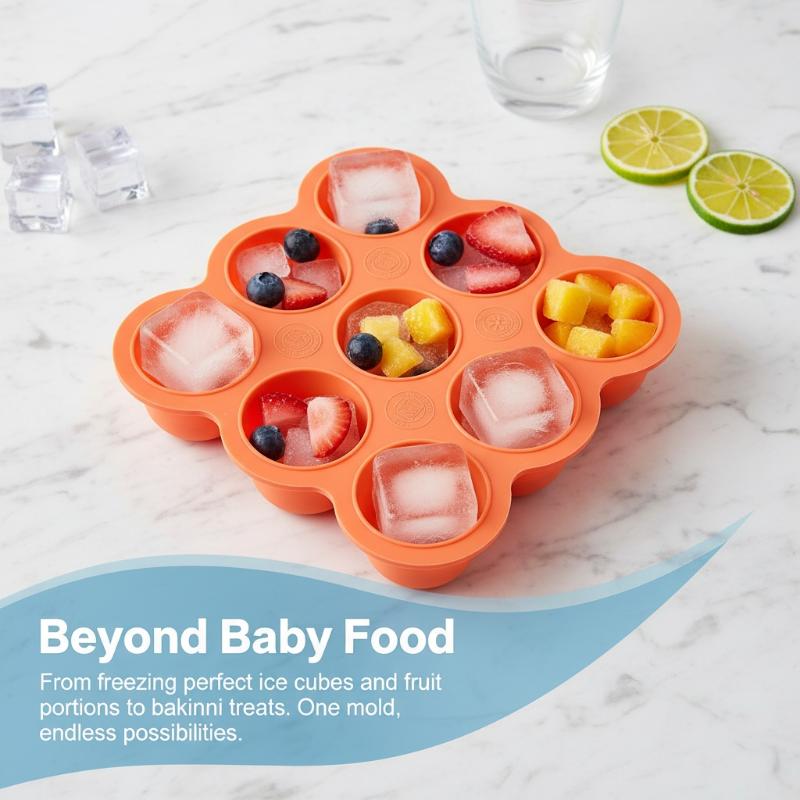 ベビーフードシリコン容器 9グリッド冷凍トレイ 漏れ防止蓋  - Baby Food Options のレビューと価格