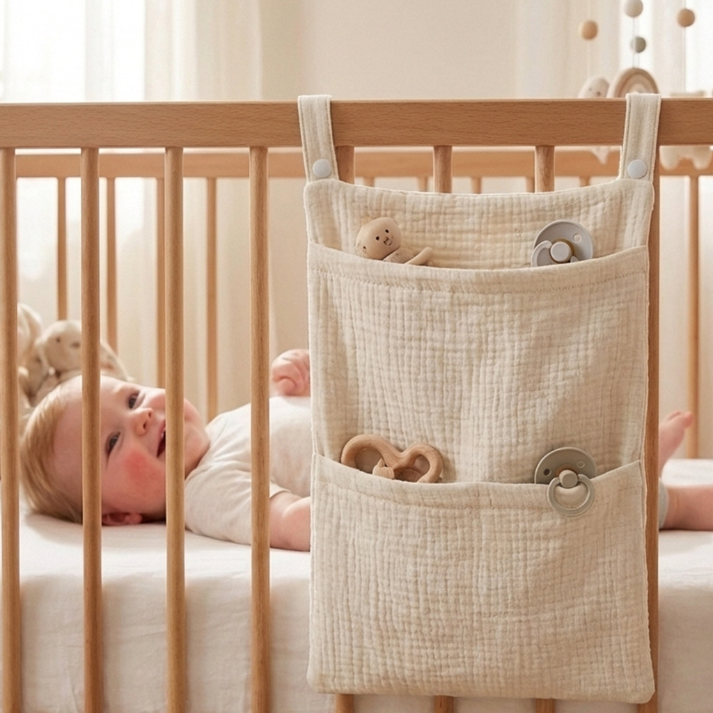 純綿ベビーベッド吊り下げバッグ多機能新生児用品収納バッグベビ - Baby Puree Pouch のレビューと価格