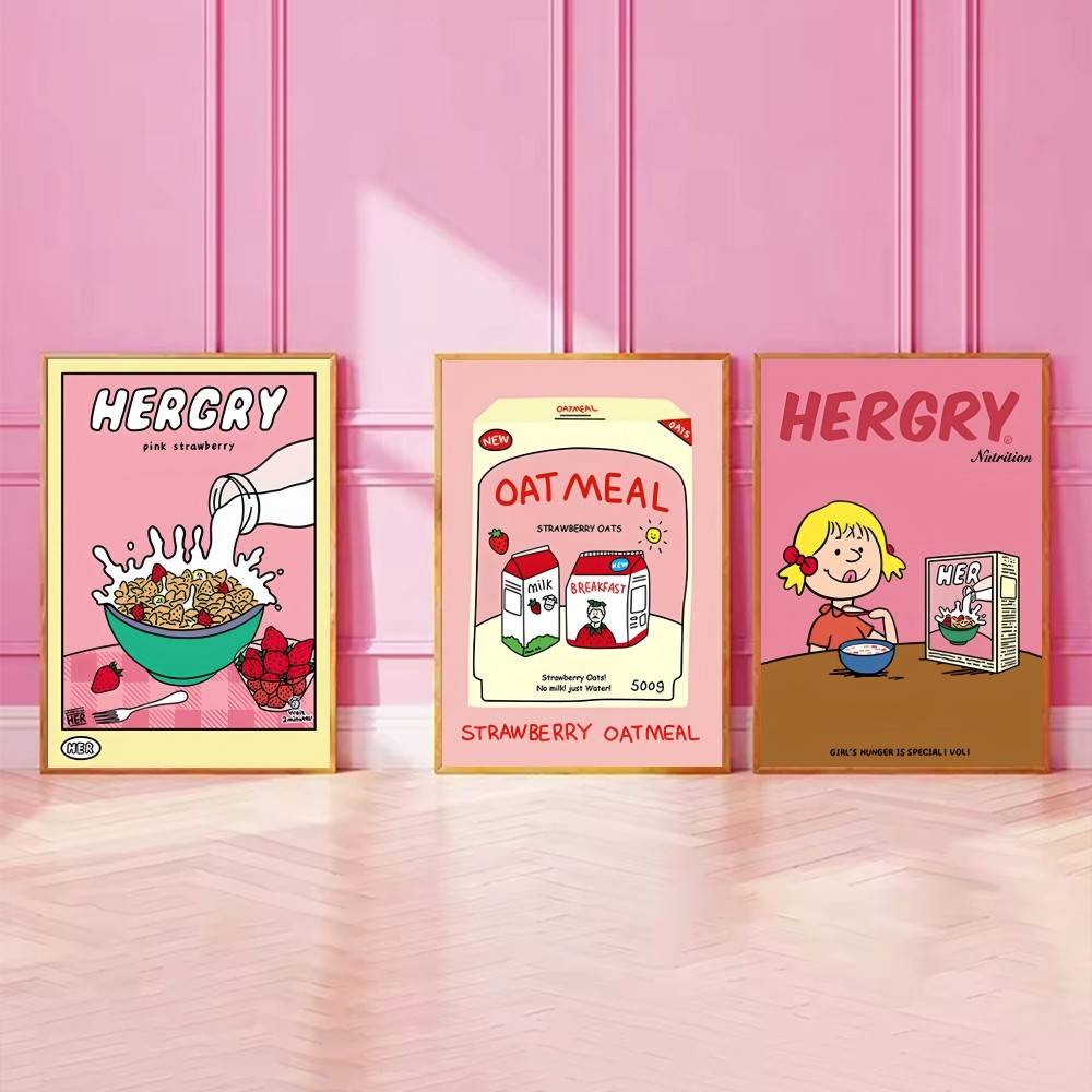 手描きの朝食シリアルコーヒーペーパーポスターオートミールバタ - Baby Food Oatmeal のレビューと価格