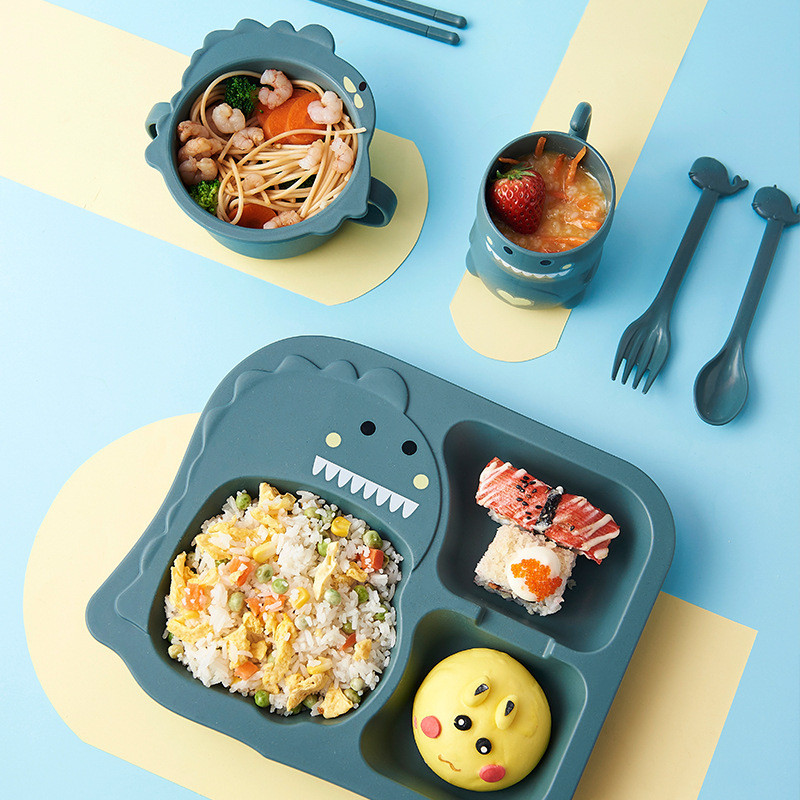 4個/6個入り/子供用カトラリーセット落下防止恐竜カトラリー - Baby Food Game のレビューと価格