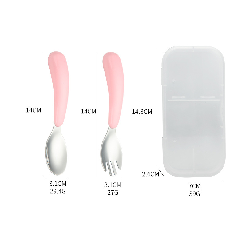 304 ステンレス鋼のスプーン、フォーク、箸、ポータブルケー - Baby Food Utensil のレビューと価格