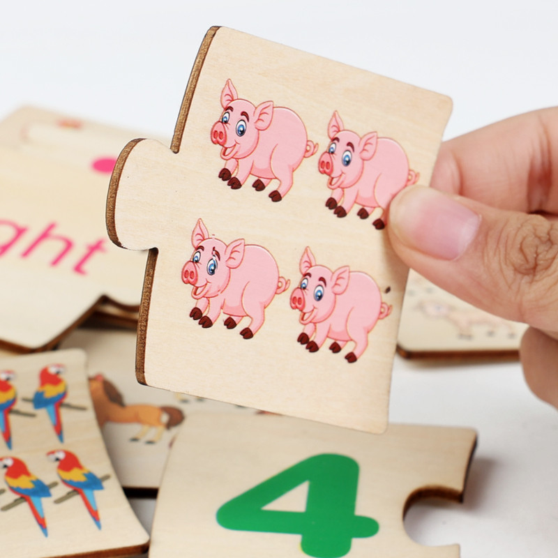 子供向け鉄箱ナンバー啓発ペアリング木製動物フードパズルボード - Baby Food Game のレビューと価格