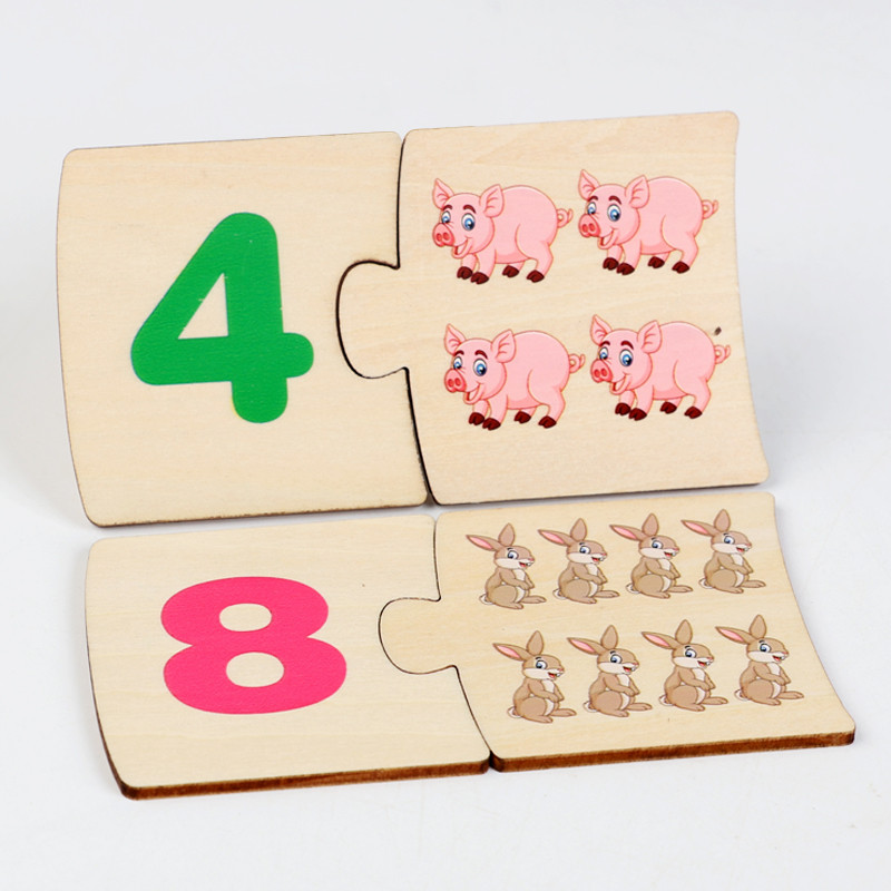 子供向け鉄箱ナンバー啓発ペアリング木製動物フードパズルボード - Baby Food Game のレビューと価格