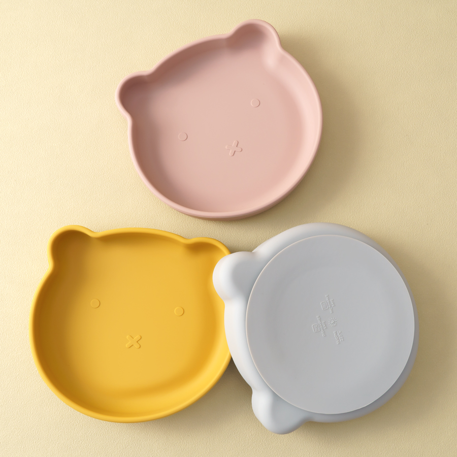 1PC シリコーンベビー食器吸引ダイニングプレート漫画クマの - Baby Food Bowl のレビューと価格