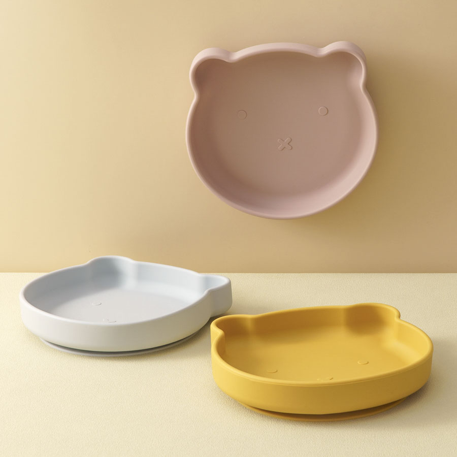 1PC シリコーンベビー食器吸引ダイニングプレート漫画クマの - Baby Food Bowl のレビューと価格