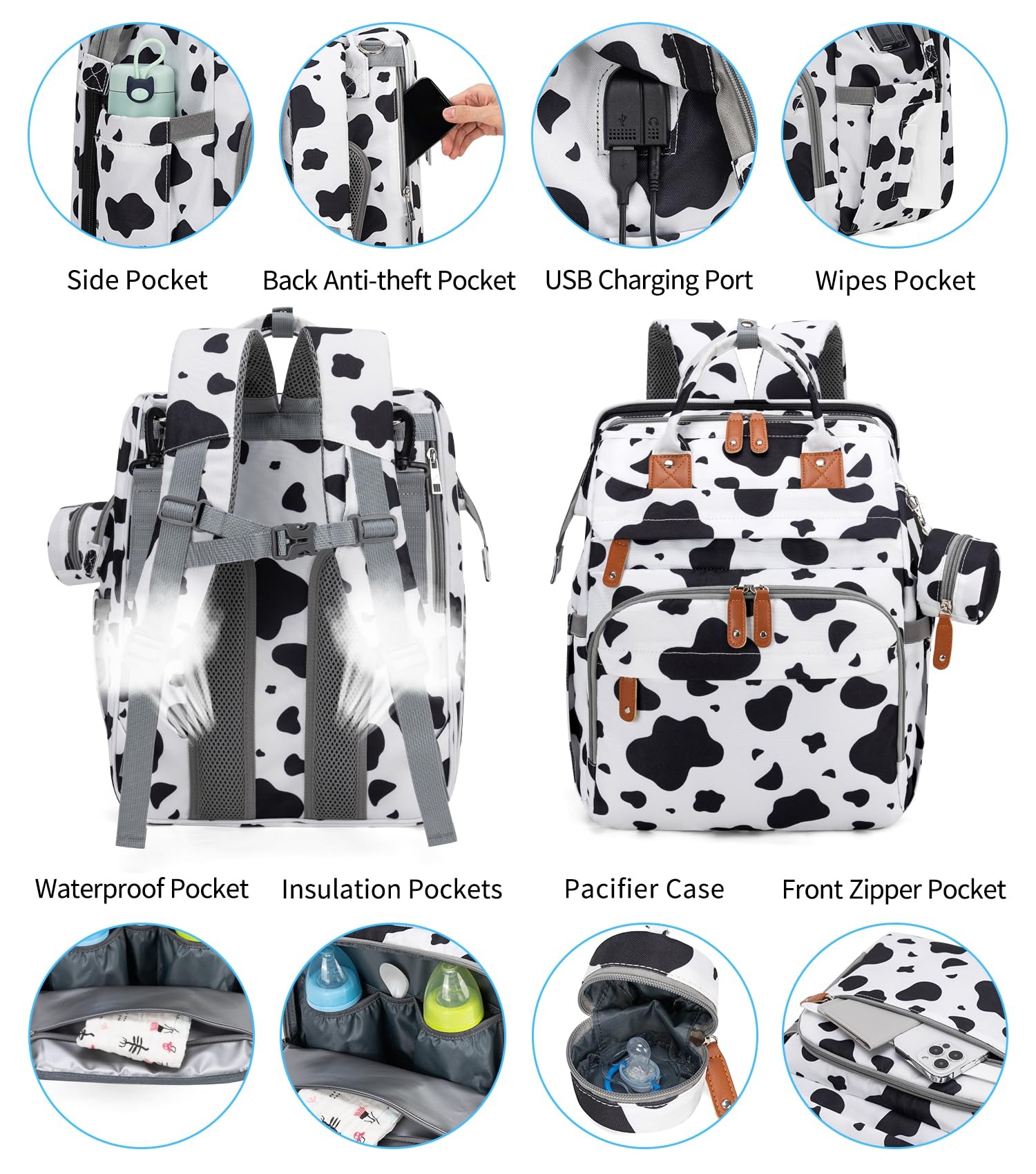 KABAQOOおむつバッグバックパック、取り外し可能なおむつ - Baby Puree Pouch のレビューと価格