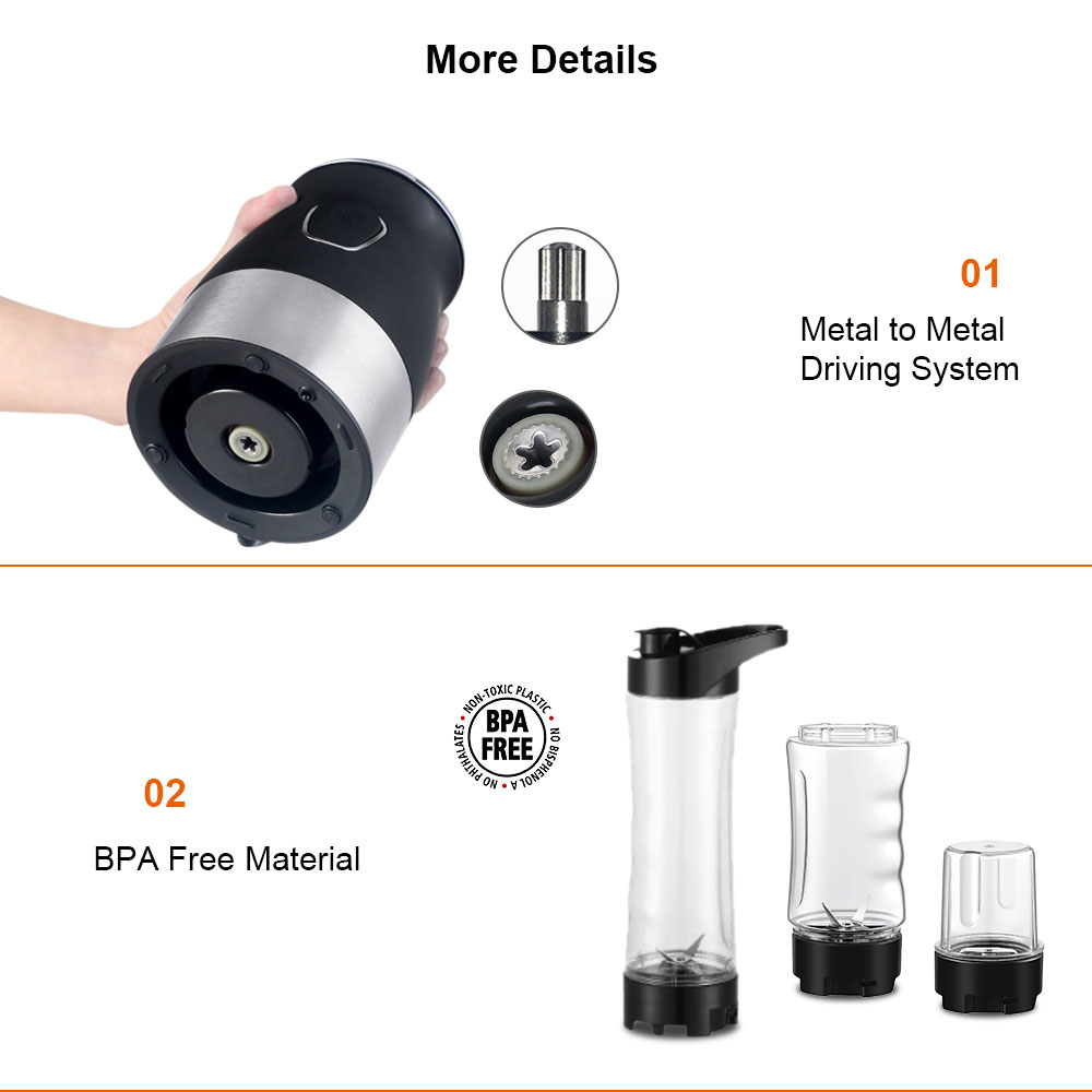 Bpaフリー500ワットポータブルパーソナルブレンダーミキサ - Dry Food Baby のレビューと価格