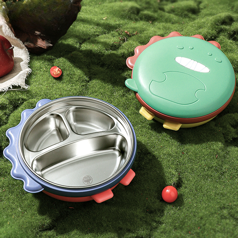 子供用ステンレス製仕切り皿 吸盤式 水入り断熱補助食器 ベビ - Baby Food Bowl のレビューと価格