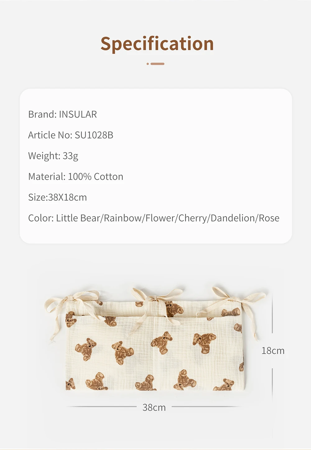 純粋な綿のベッドサイドハンガー,おむつオーガナイザー,ベビー - Baby Puree Pouch のレビューと価格