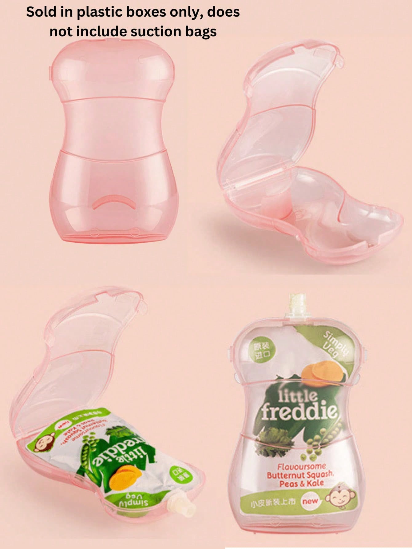 手を汚さずに離乳食をあげるためのツール、アンチスクイーズフル - Baby Puree Pouch のレビューと価格