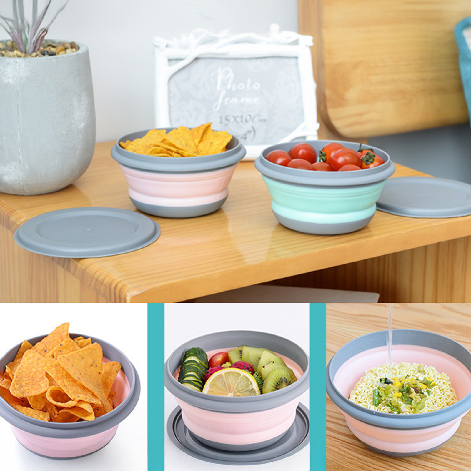 折りたたみ式ボウル ポータブル食器 拡張可能 アウトドア 圧 - Baby Food Filter のレビューと価格