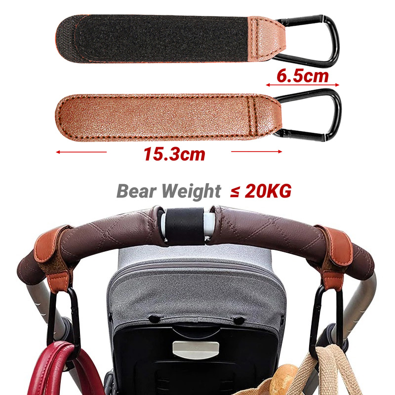 PUレザーベビーカーフック,調節可能な乳母車フック,買い物か - Baby Puree Pouch のレビューと価格
