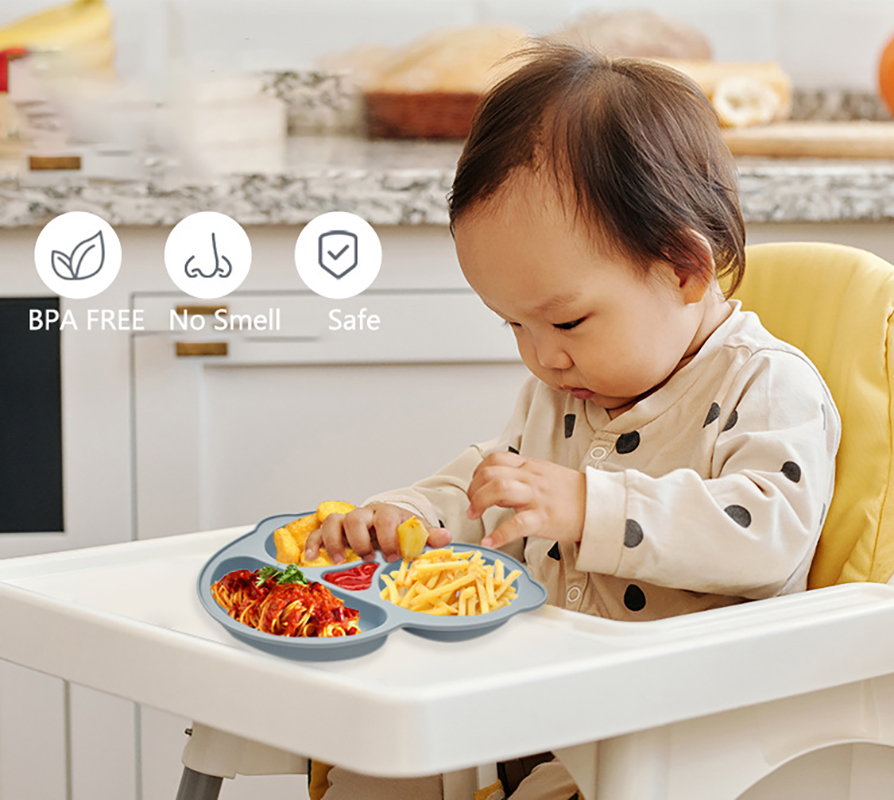 赤ちゃん安全吸盤シリコーンダイニングプレート固体かわいい漫画 - Baby Food Chart のレビューと価格