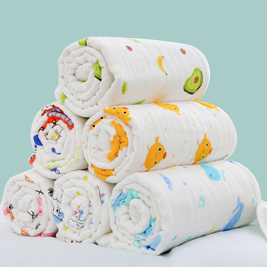 ベビーバスタオル純綿ガーゼ吸水性新生児ブランケット新生児ベビ - Baby Puree Pouch のレビューと価格