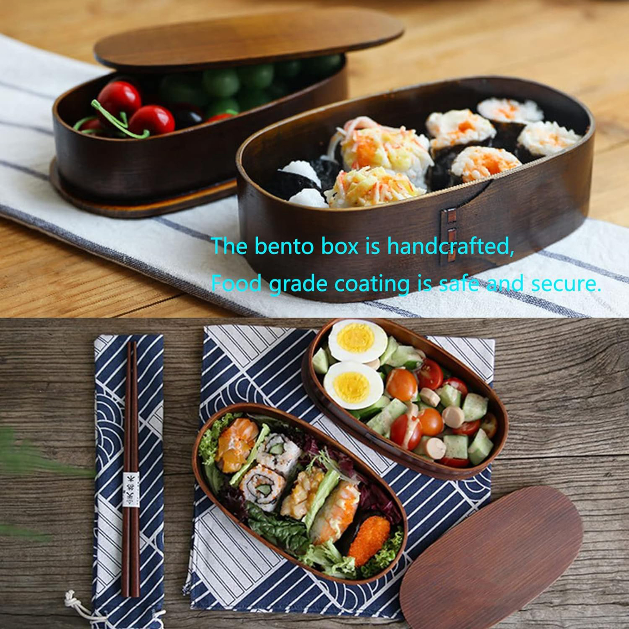 二重木製弁当箱 寿司箱 カトラリー付きボウル 女性用 男性用 - Baby Food Bowl のレビューと価格